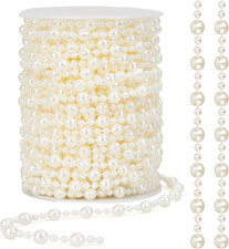 Pearl Garland, 6 MM Beige Faux String of Pearls, 78 FT Pearl Garland for Christm