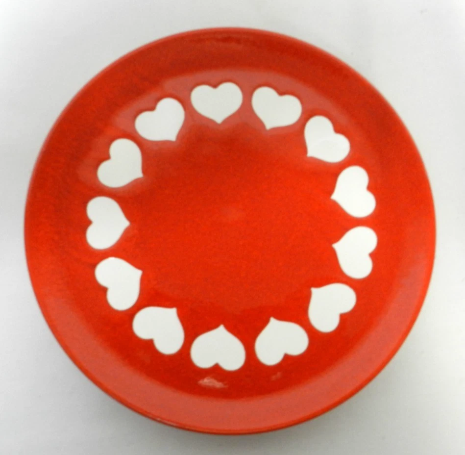 WAECHTERSBACH сердце салат закуска стороне закуски тарелка комплект 2 пары Германия 7,5» красный - Изображение 3 из 4