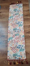 Brand New Colourful Tasselled Floral Linen Table Runner 