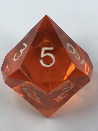 Vintage Dice Gamescience Gem Fire d10 - Game Dice - oop rpg