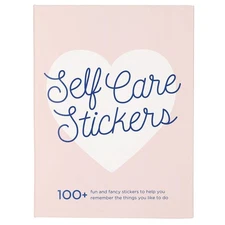 WORLD TRAVELER Self Care Sticker Book Folio Hardcover 5x7 Art Stickers
