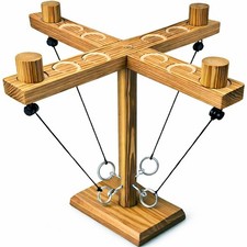 Wooden Ring Toss Game for Adults - Indoor Outdoor Tabletop Fun, Party  Social P