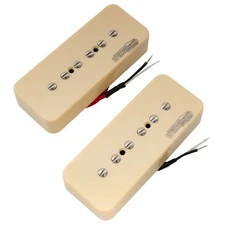 Wilkinson M Series Cream Alnico 5 P90 Soapbar Pickups Set For Les Paul SG Guitar