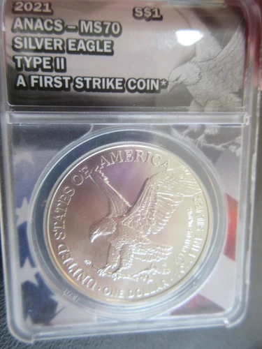 2021 S$1 Type 2 Silver Eagle ANACS MS70 A First Strike COIN #0200872010107875