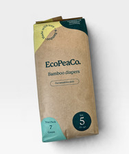 ECOPEACO. BAMBOO DIAPERS SIZE 5 27 LBS , Case of 4 packs