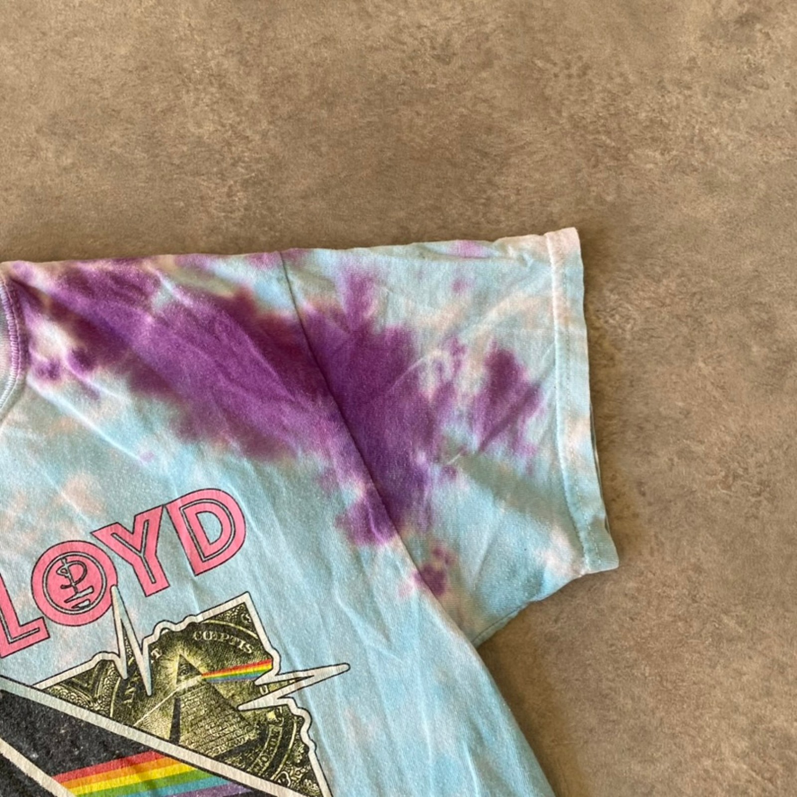 Pink Floyd Tie-Dye T-Shirt Mens Medium 90s Band Graphic Tee, Purple Blue image 5