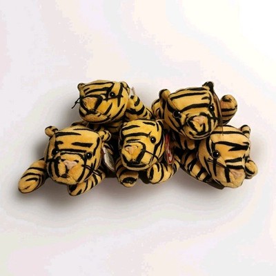 Ty Beanie Babies Lot Of 5 Stripes The Tiger 1995 P.V.C. Pellets