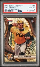 Marketplace image: 2024 BOWMAN'S BEST SUPERFRACTOR 1/1 #53 PAUL SKENES 1/1 PSA 10
