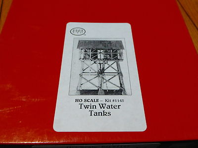Scale Structures Ltd. #1145 Twin Water Tanks -- Kit - 4 x 2-3/4''  (kit Form)