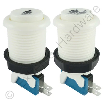 Happ Style 1 & 2 Player 28mm Round Classic Arcade Buttons & Microswitches - MAME