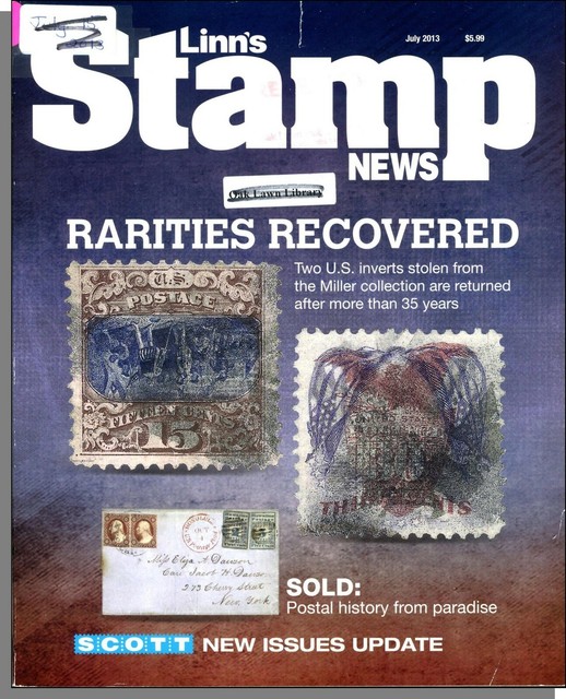 Linn's Stamp News 2013, July 15 Two Inverts From Miller Collection Recovered eBay