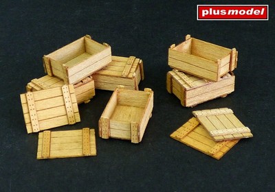 plusmodel 260  6 Holzkisten I Zubehör Diorama 1:35 six Wooden boxes I Laser Cut