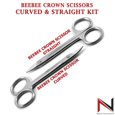 「bee」Network scissors vertex Curved & Straight Crown Beebee Scissors Kit Wire Cutting Tissue