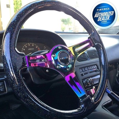 NEW NRG Steering Wheel Wood Grain ''GALAXY'' Sparkled + HARDWARE ST-015MC-BSB