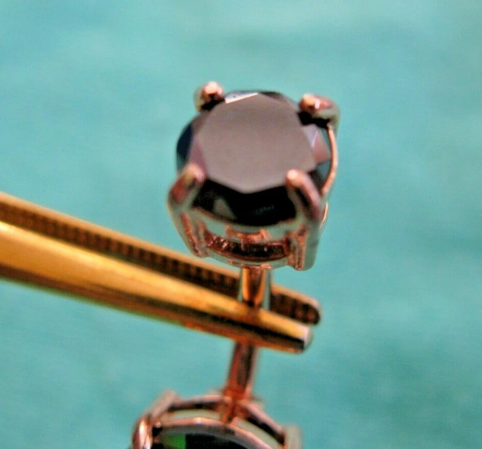 ANILLO VIENTRE DOBLE DIAMANTE NEGRO ORO ROSA 3,10ctw, certificado, probador de diapositivas gratis Foto 3 de 4