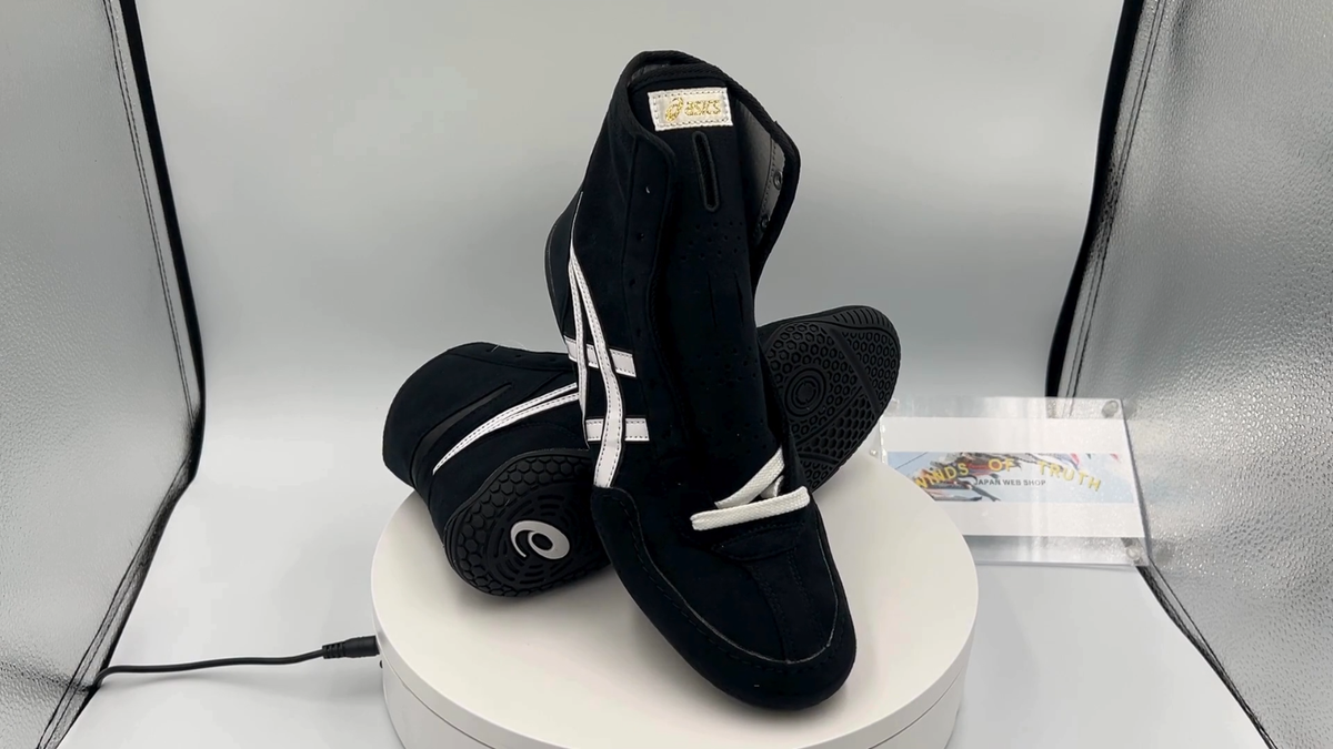 おすし　黒　36 Asics Wrestling Shoes 1083A001 EX-EO special order black x white