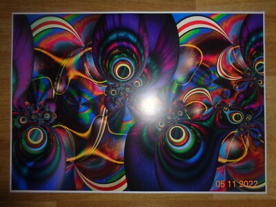Psychedelic Fractal Art Print Spirit Abstract Acid  Poster Bild  160 mm 41x29