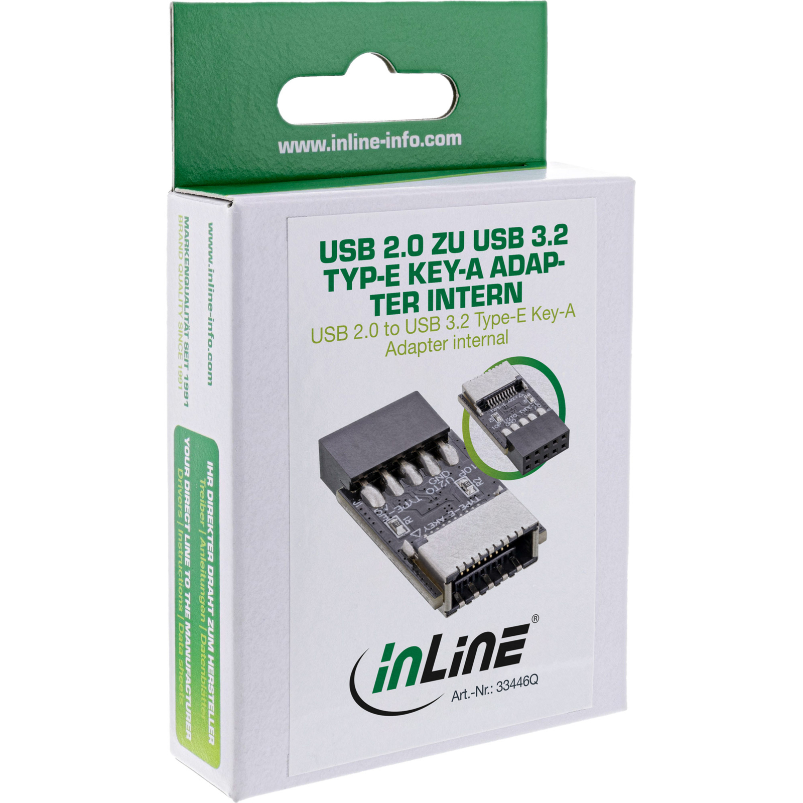 Thumbnail - Inline Usb 2.0 Zu Usb 3.2 Typ-e Key-a Adapter Intern
