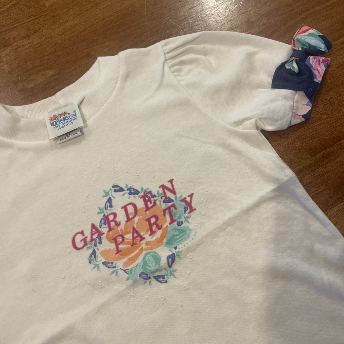 Vintage Oshkosh Girls Garden Floral And Shirt Top Toddler
