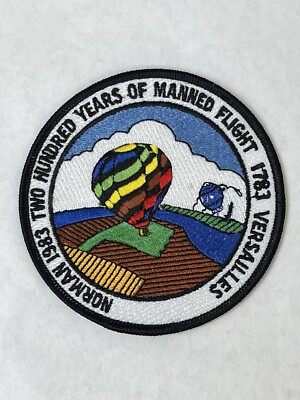 Two Hundred Years of Manned Flight 1783 Versailles 1983 Norman OK 4'' Round Patch