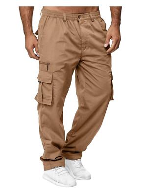 Work Pantsnew Men's Casual Multi Pocket Workwear Pants, Outdoor Loose Straight