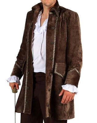 THETRU Kostüm Pirat Herren edler Gehrock braun Piratenjacke Seeräuber Karneval Fasching