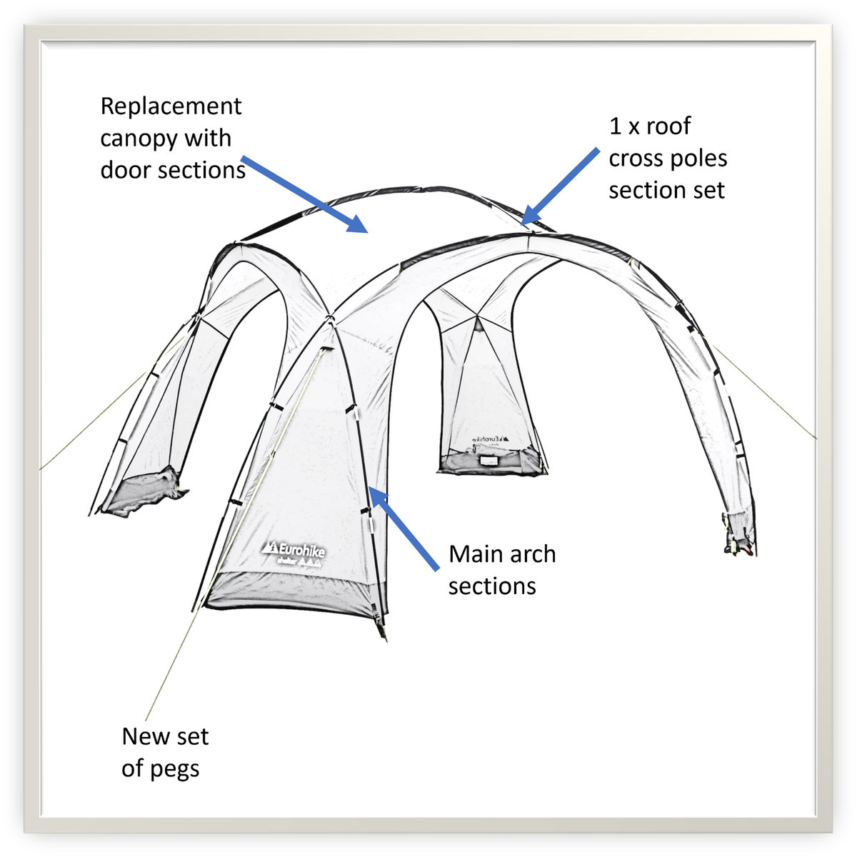 Eurohike Dome Event Shelter Gazebo x spare parts poles