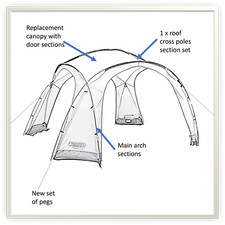 Eurohike Dome Event Shelter Gazebo (3.5m x 3.5m) spare parts poles pegs canopy