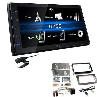 JVC 2 DIN Digital Autoradio Bluetooth USB für Alfa Romeo Mito bis 2013 silber