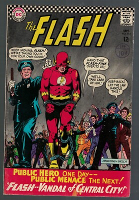 Dc Comics Flash 164 1966 FN- 5.5  Vandal Central City 