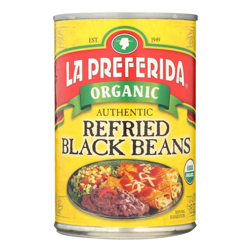 La Preferida - Organic Refried Black Beans - Case Of 12 - 15 Oz.