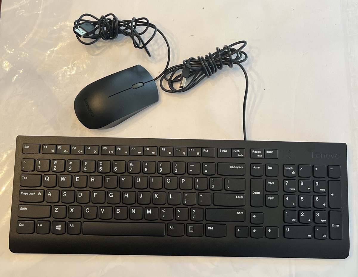 Lenovo Calliope 00XH587 Black USB Wired Desktop Keyboard + Mouse