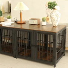 XXL Ultra Thicken Dog Crate Cage Stylish Furniture Pet Dog Puppy Kennel TV Stand