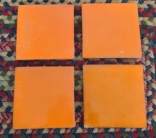 4 Hand Painted Vintage Terracotta Tile Backsplash Mexican Folk Art Crafts 4x4"