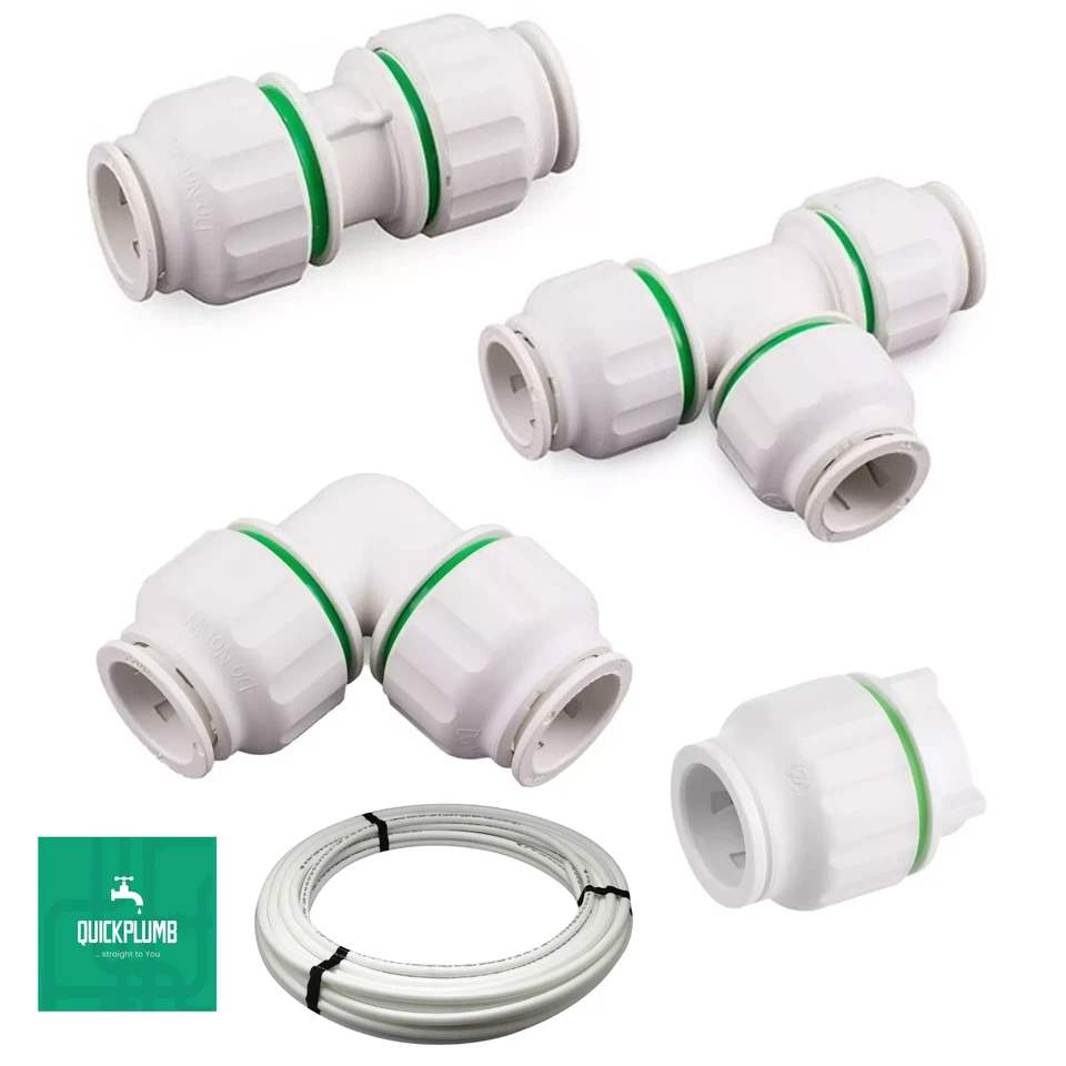 PIPESTATION Push Fit Fittings 15mm | Pushfit Plumbing Fittings Connector Elbow Tee Stop End