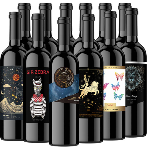 12 Bottle - Mixed Shiraz 750ml 2022 Red Wine South Australia Vineyards