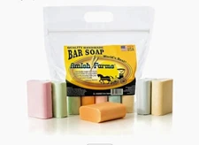 World's Best Quality Handmade Amish Farms Soap! 5 Bar Bag 5 0z. Bars of Soap.  