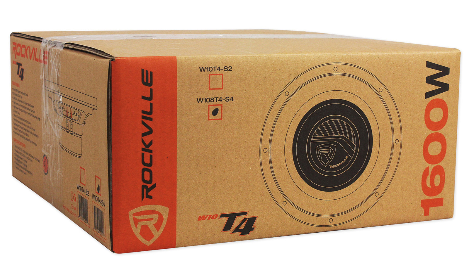 Rockville W10T4-S4 10" Shallow Mount 1600w Car Subwoofer, CEA Compliant, 4-Ohm