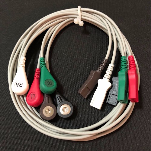 1set General ECG Leadwire Set 5 fili LL-plug AHA Compatibile - Foto 1 di 3