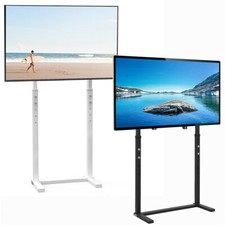 Double Pole Adjustable TV Cart Floor Stand Mount for 32 42 50 60 65 80 100 inch