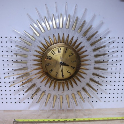 ヴィンテージ　GENERAL ELECTRIC 　サンバースト掛時計 Vintage MCM General Electric Starburst Wire Electric wall clock