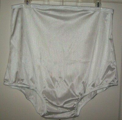 White 1 Layer Tricot NYLON PANTY * 14'' Sides *  Encased Elastic WAIST 36-56 **