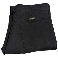 Black Wrangler Wrancher Made USA Dress Jeans Polyester 35x30 Mens Regular Fit