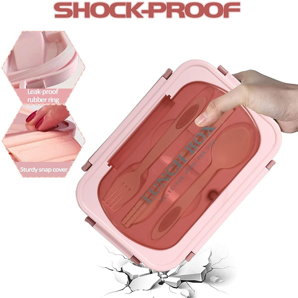 1200ML Bento Lunch Box for Adults & Kids with 4-Piece Utensil Set