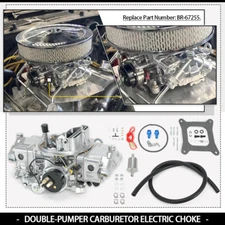 BR-67255 650CFM Carburetor for 4-Barrel Square Bore Double Pumper Electric Choke