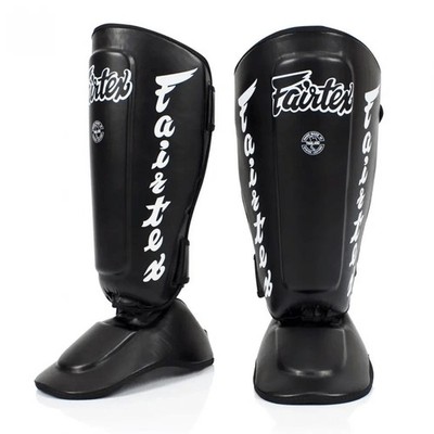 Fairtex SP7 Twister abnehmbarer Schienbeinschoner - Schwarz | Autorisierter Lieferant