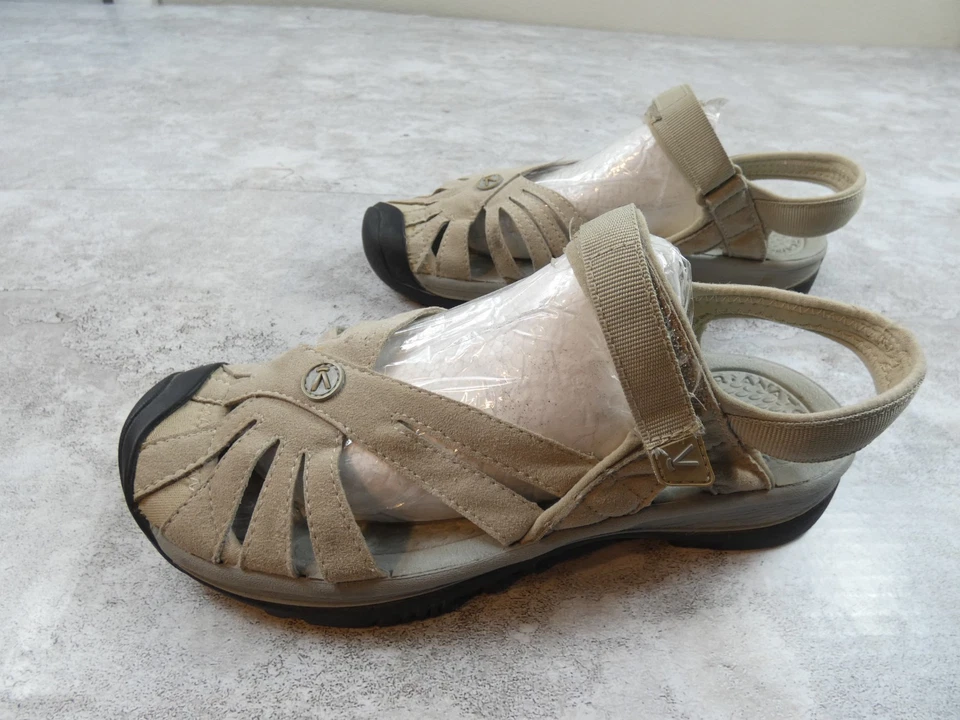 Keen Sandals Women 8.5 Cream Hike Outdoor Hook Loop Ankle Strap Comfort Shoe - Image 4 of 4