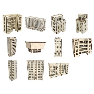 Wooden Apartment Building Assembling Model Sand Table Building Model
