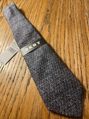 NWT new DKNY Silk Satin Skinny Tie Men s Necktie Fine Pattern