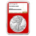 2025-W $1 1-oz Proof American Silver Eagle NGC PF69UC Brown Label Red Core